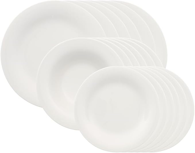 Villeroy &amp Boch New Cottage Basic Collection 18-Piece Dinnerware Set Premium Porcelain Made in Germany Perfect for Catering Dishwasher and Microwave Safe White