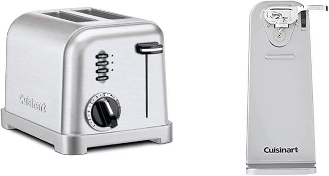 Cuisinart CPT-160 Metal Classic 2-Slice Toaster Brushed Stainless &amp CCO-55 Deluxe Electric Can Opener Chrome