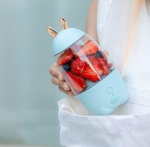 Portable Blender Personal Blender Smoothies and Shakes USB Rechargeable Mini Blender Waterproof Small Blender Single Juicers (Color : Pink) (Blue)