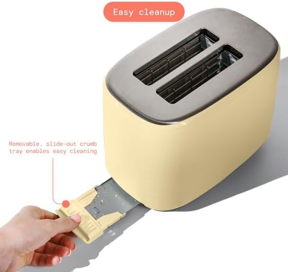 New beautifull 2-Sliice Digital Toaster with Touch-Activated Display Adjustable Browning Control Auto Shut-Off by D'rew Barry'more (Buttercream)