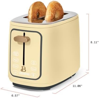 New beautifull 2-Sliice Digital Toaster with Touch-Activated Display Adjustable Browning Control Auto Shut-Off by D'rew Barry'more (Buttercream)