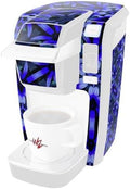Decal Style Vinyl Skin compatible with Keurig K10 / K15 Mini Plus Coffee Makers Daisy Blue (COFFEE MAKER NOT INCLUDED)