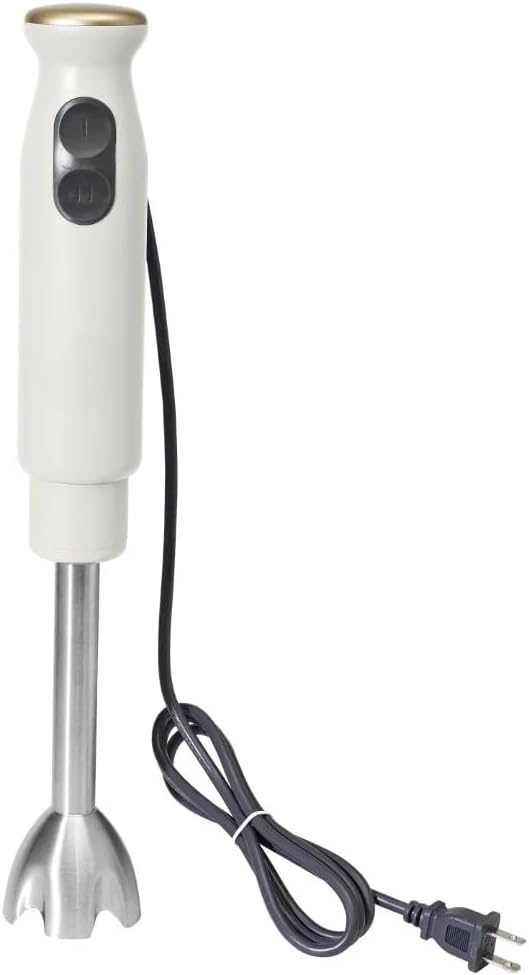 2-Speed Immersion Blender with Chopper &amp Measuring Cup - White Hand Blender for Kitchen
