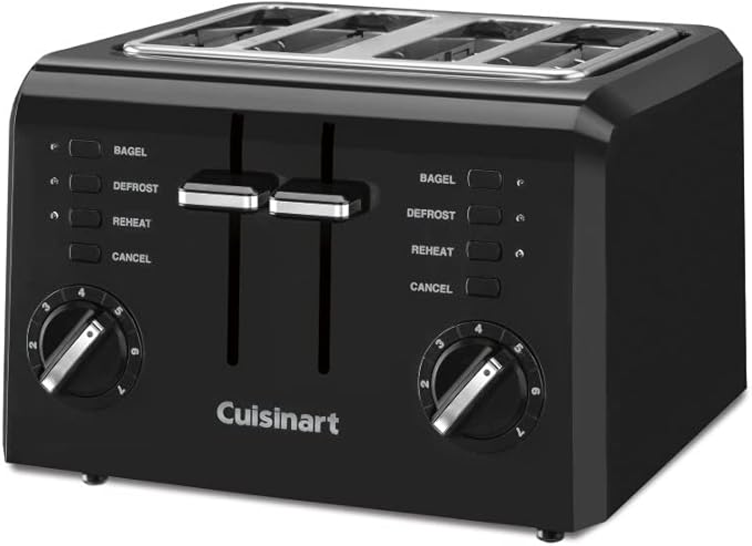 Cuisinart 4-Slice Compact Plastic Toaster Black CPT-142BKP1