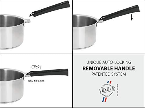 Cristel ST7CAKP 7 Piece set with Polished Stainless Handles Silver
