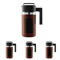Takeya Tritan Cold Brew Coffee Maker - Airtight Pitcher with Leak-Free Lid - BPA-Free Cold Brew Maker with Silicone Handle - Dishwasher-Safe Pitcher for Homemade-Cold-Brew - 1 QuartBlack(Pack of 4)