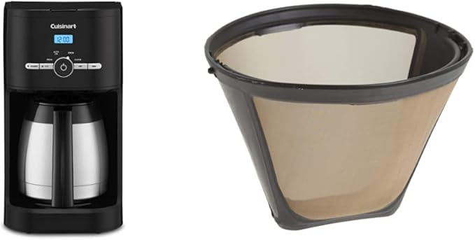 Cuisinart DCC-1170BK 10-Cup Thermal Classic™ Coffeemaker Black with Thermal 10-Cup Programmable &amp GTF Gold Tone Coffee Filter 10-12 Cup