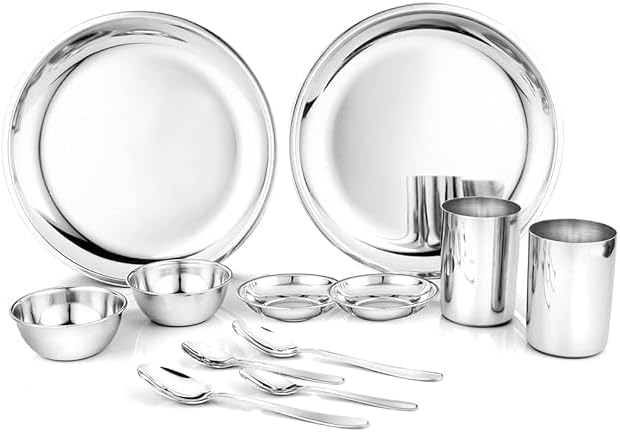 Stainless Steel Dinner Set 12 Pieces Dishwasher-Safe Easy to Clean (12 Pcs Set)