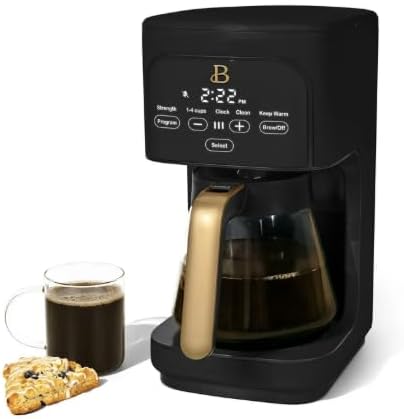 12-Cup Programmable Coffee Maker by Drew Barrymore Bold Strength Options Auto Shut-Off (Black Sesame)