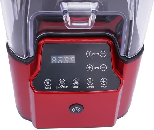 2.2L Commercial Blender Fruit Juicer Smoothie Maker Mixer w/Soundproof Cover 2200W Professional Countertop Blender Stainless Steel Blenders with Shield Quiet Sound Enclosure for Kitchen Shakes