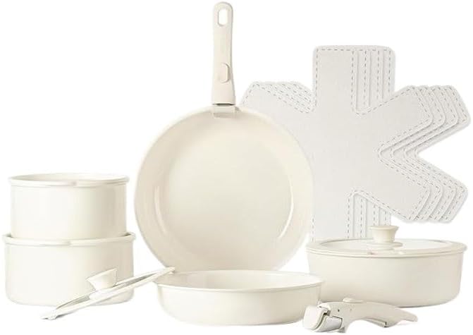 Easy to clean 15PCS Detachable Handle Cookware Set Non Stick Pans Woks Soup POTS Kitchen