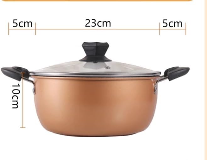 RUVOO Cookware Set Pots and Pans 3 Pcs Thicken Cooking Pot Soup Pot Nonstick Wok Milk Pot with Glass Lid Kitchen Supplies Kitchen Cooking Set