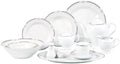 Rio-57 57 Piece Black and Silver Border Dinner Set Service for 8 by Lorren Home Trends