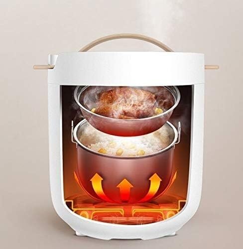 Rice Cooker 1.3L Mini Steamed Rice cooker fit 1-2 Reheating Stainless steel liner Soup pot