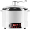 Home Rice Cooker Intelligent Reduced Sugar 4L Stainless Steel Liner Separate Pot Body Design Automatic Lifting (Wood Color) (White)