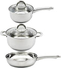 Stainless Steel Pots and Pans Set with Pan Cookware Set with Lid Frying Pan 5 Piece Kitchen Cookware Set