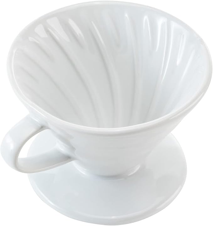 Restaurantware Restpresso 17 Ounce Coffee Dripper 1 Reusable Coffee Cone - With Drip Hole Retains Heat White Ceramic Pour Over Coffee Dripper For Home Cafe Or Restaurants