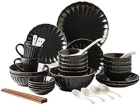Dinnerware Set Plates and Bowls Sets 45 Pieces Petal Design Matte Porcelain Dinnerware Set | Cereals Bowl &amp Cup &amp Plate For Wedding Gifts And Family Party