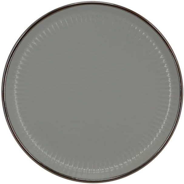 16 Piece White Stoneware Dinnerware Set – Microwave &amp Dishwasher Safe Plates Bowls and Mugs for 4 (Gray)