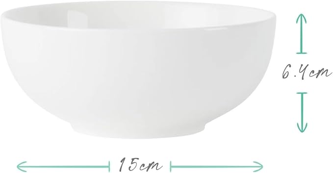 Anders and White 'Coupe' - White Vegan Friendly Bone China Dinner Set. 12 Pieces Dinnerware Set. Contains 4X Dinner Plates Side Plates and Bowls.