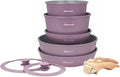 Amercook detachable nesting cookware non-stick versatile pot set kitchen-specific cookware set for home use Twilight Purple nine-piece set