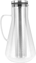 TOYANDONA Large Capacity 1600ml Cold Brew Coffee Pot with Stainless Steel Filter and Borosilicate Glass Iced Coffee Maker for Home and Kitchen Use