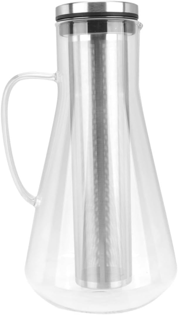 TOYANDONA Large Capacity 1600ml Cold Brew Coffee Pot with Stainless Steel Filter and Borosilicate Glass Iced Coffee Maker for Home and Kitchen Use