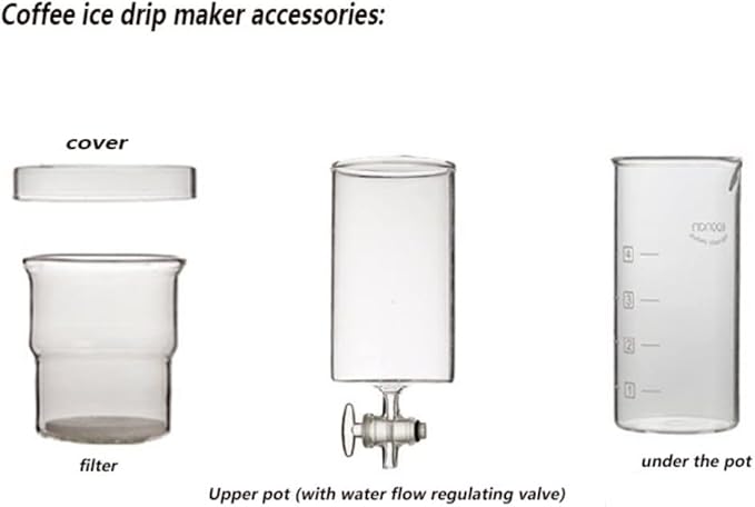 Glass Coffee Ice Drip Maker Adjustable Ice Brew Coffee Maker Household Ice Brew Coffee Maker Household Coffee Maker 400ML
