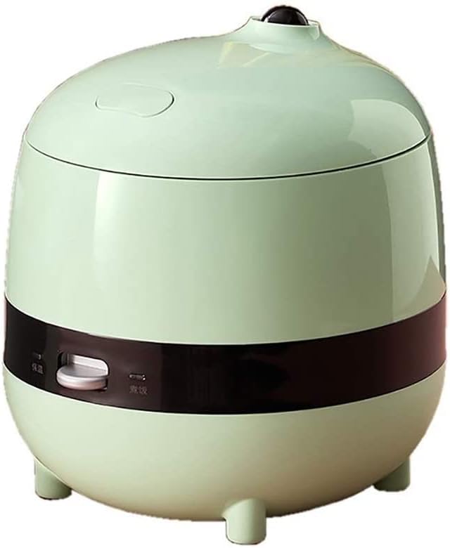 Mini Cute Rice Cooker Household Non-Stick Rice Cooker One-Key Cooking and Automatic Heat Preservation for 1-2 People 1.2L-200WYellow (Green)