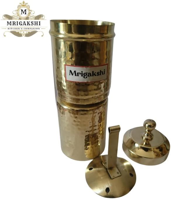 Traditional Brass Filter Coffee Maker Brass South Indian Drip Sytle Decoction Liquid Maker Coffee Filter Vessel Utensil Kumbakonam Degree Coffee Filter For Home 1 Cup
