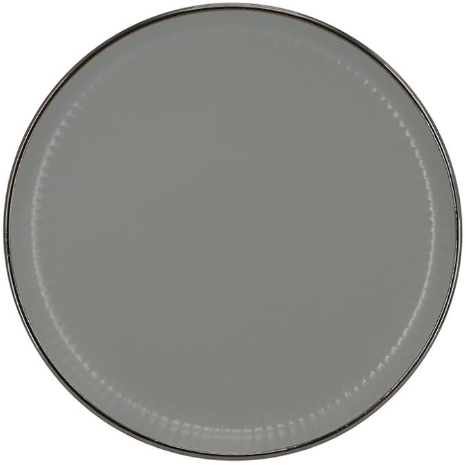 16 Piece White Stoneware Dinnerware Set – Microwave &amp Dishwasher Safe Plates Bowls and Mugs for 4 (Gray)