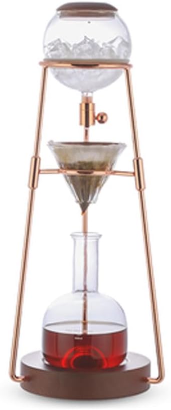 Smoothly Drip Iced Coffee Maker with Adjustable Water Flow Iced Coffee Maker in Stainless Steel and High Borosilicate Glass Coffee Pots