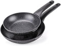 Moneta Formidabile Stone Set of 2 Non-Stick Frying Pans 24-28 cm Also for Induction 100% Made in Italy Black Set of 2 Frying Pans 24-28 cm Black