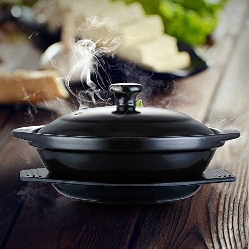 Black Enameled Claypot Rice Ceramic Casserole Cooking Pot Pot Rice Ceramique
