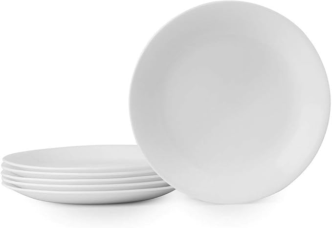 Corelle Vitrelle 18 Piece Wildflower Glass Dinnerware Sets Service for 6 &amp 6-Piece Winter Frost White Salad Plates