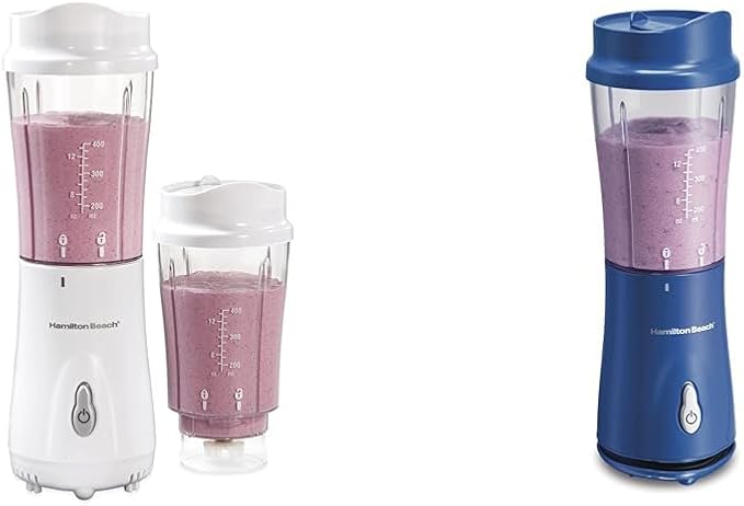 Hamilton Beach Portable Blender for Shakes and Smoothies with 14 Oz BPA Free Travel Cup and Lid &amp Portable Blender for Shakes and Smoothies with 14 Oz BPA Free Travel Cup and Lid