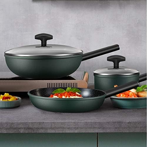 Kitchen Stainless Cookware Set 3 Piece Nonstick Stainless Steel Pan and Pots Set Thicken The Bottom of The Pot Thicken and Durable