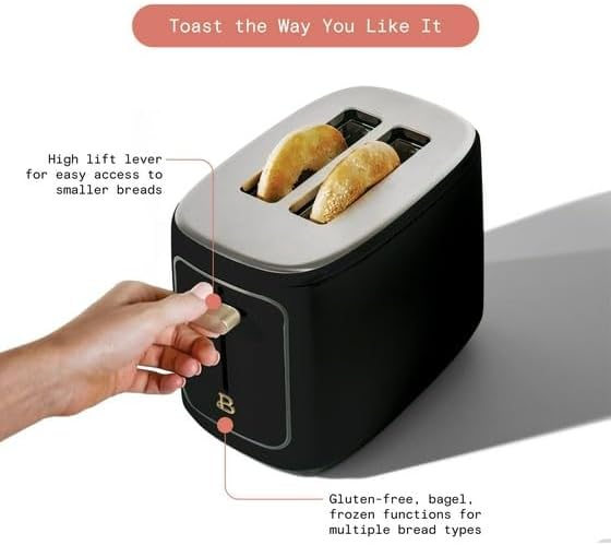 New beautifull 2-Sliice Digital Toaster with Touch-Activated Display Adjustable Browning Control Auto Shut-Off by D'rew Barry'more (Black)