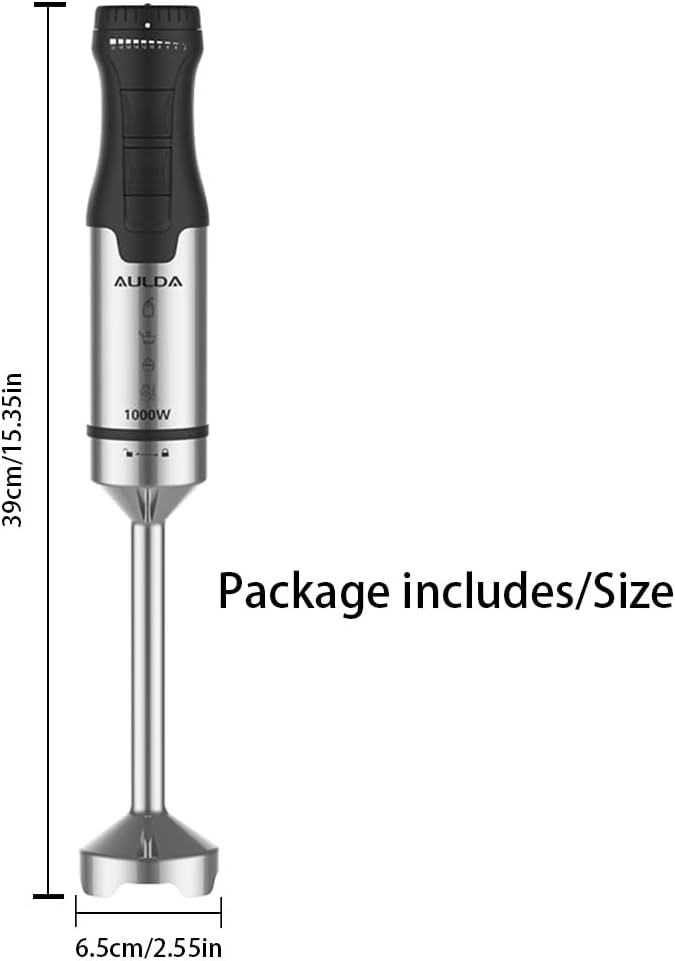 1000W Electric Immersion Blender 20-Speed Hand Blender with Ergonomic Handle Handheld Mixer for Smoothies Baby Food Soup &amp More