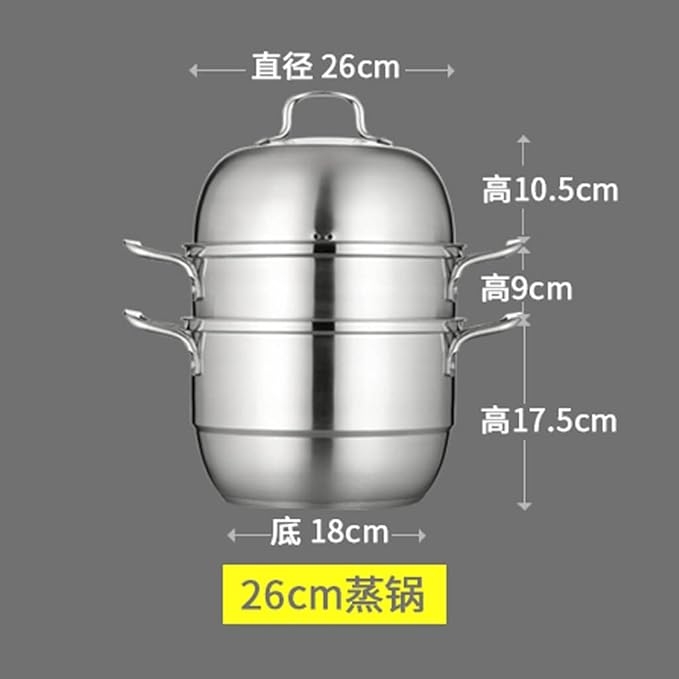 Cookware Set Stainless Steel Household Frying Pan Soup Pot Set Tool Steamer Frying Pan Glass Lid Kitchen Utensils (Color : A Size A (A