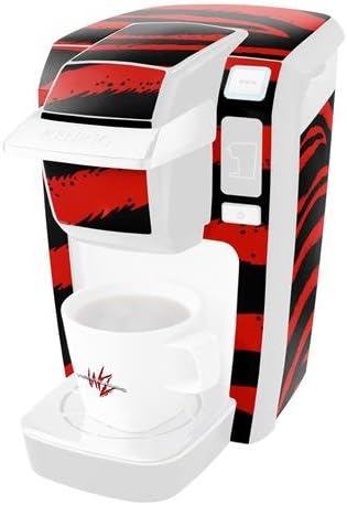 Decal Style Vinyl Skin compatible with Keurig K10 / K15 Mini Plus Coffee Makers Zebra Red (COFFEE MAKER NOT INCLUDED)