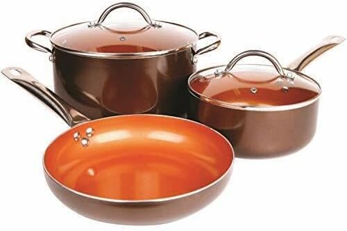 For Copper Cookware Set 5-Piece Luxury Ceramic Induction Non-Stick