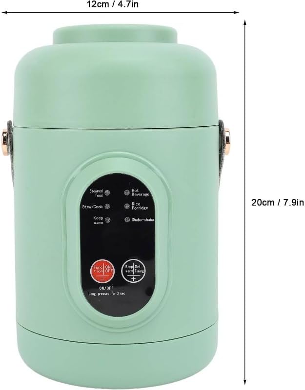 Rice Cooker Small 500W Rice Maker 12 Hours Timer Delay &amp Keep Warm Function Mini Electric Pot 800ML Mini Rice Cooker for Travel Camping Office (US Plug 110V) Green