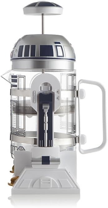 @BuyMartianHome May The 4th Be w/U Robot French Press Coffee Pot (960 ML) | Hand Coffee Maker | 24cm | Alt Uses : Milk Frother Juice Infuser Cold Brew | Great Gift for Coffee + Tea Lovers