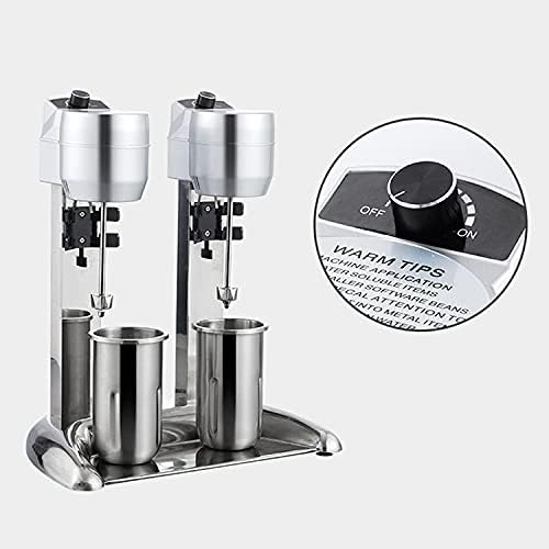 Dual Head Milkshake Maker 600W Electric Stainless Steel Smoothie Frappe Mixer 30000 RMP/Min Speed Regulation Above 3 Gears
