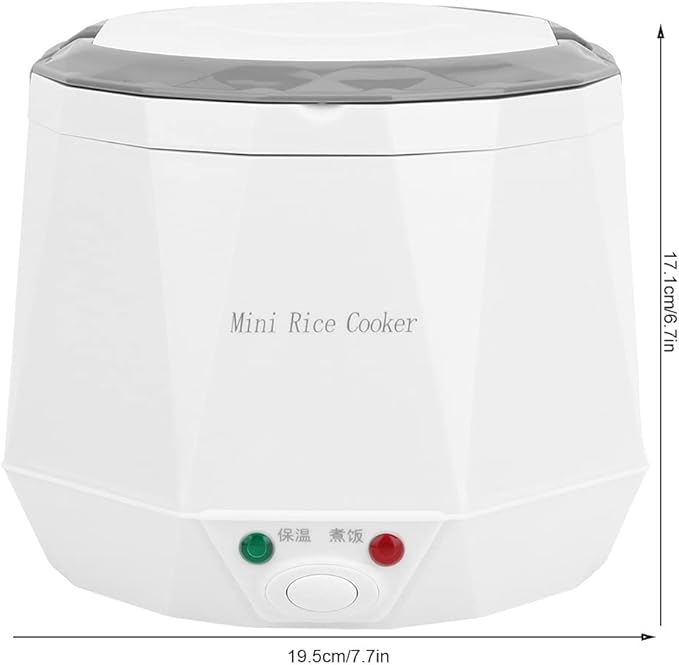 1.6L Mini Portable Multi-function Electric Rice Cooker 12V Car Rice Cooker Travel Rice Cooker Cooking Heating and Keeping Warm Function for Truck RV Cooking Soup Porridge and Rice