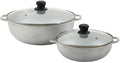 Caldero 2-Piece Set with Glass Lid - 22cm and 30cm Size Ideal for Stews Soups and Rice Dishes - Durable and Versatile Cookware for Everyday Use
