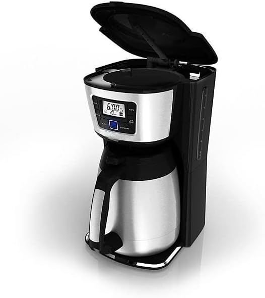 12-Cup Thermal Coffee Maker Customizable Brewing Options Evenstream Showerhead No-Drip Perfect Pour Spout Suitable for Kitchen Dining Room Etc Black