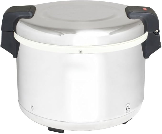 TrueCraftware- 30 Cup Electric Rice Warmer Stainless Steel Hinged Lid and Base- Keep Warm Makes Soups Stews Grains Hot Cereals for Commercial Rice Cooker and Warmer