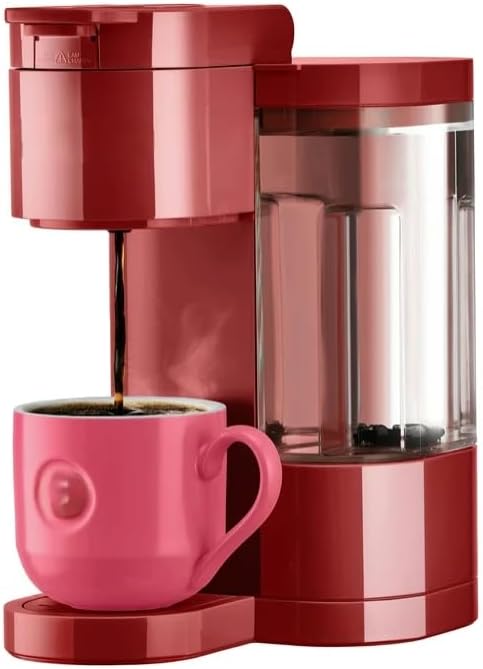 KeurigK K Express Essentials Single Serve K Cup Pod Coffee Maker 3 cup sizes (6 8 and 10oz) Fast Fresh Brew 30oz Removable Water Reservoir (Red)